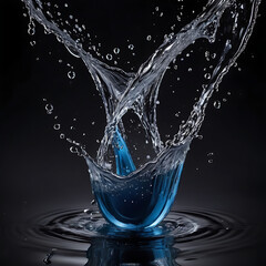 Waterdrop Splashes Dance on a Midnight Canvas 