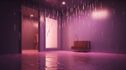 Rain, pink and purple atmosphere