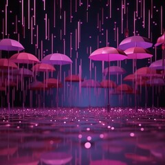 Rain, pink and purple atmosphere