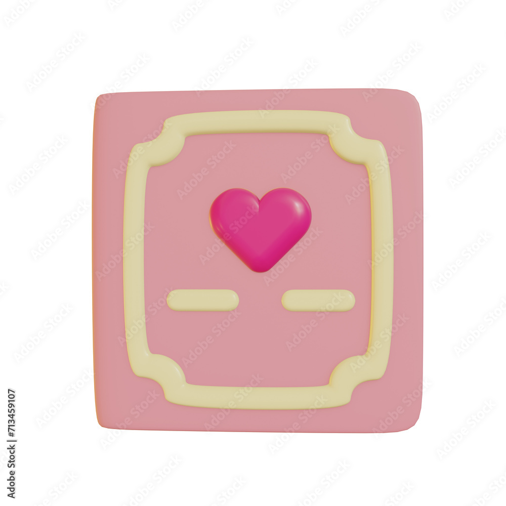 3d mail icon or pink envelope sign symbol isolated on pink pastel color ...