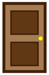 Wall Mural - Wooden door front. Vector illustration.	