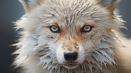 Wall Mural - A Close-Up Portrait Capturing the Expressive Features of a Jackal's Face - AI-Generative