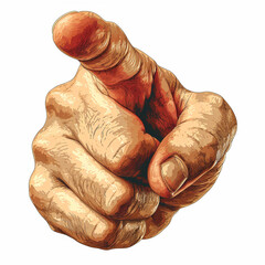 hand of the person pointing at you with white background. 3D