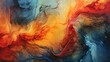 © Psykromia - Abstract Blue and Orange Psychedelic Fluid Blend Oil Painting Texture Background Illustration