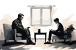 military man at a therapy session with a psychologist