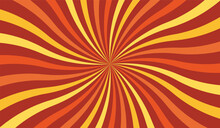 Groovy Retro Swirl Burst Background. Vector Illustration