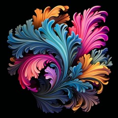 Naklejka na meble Acanthus Flower neon Color AI Generated pictures