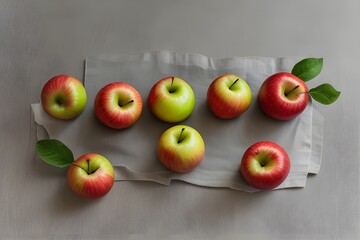 Wall Mural - apples on isolated on grey