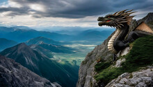 Dragon Statue In The Mountains