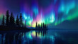 Dragonflies of light float around heaven in the night dance symphony of the northern lights