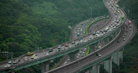 Poster - Overpass highway though the city in Linkou of Taiwan