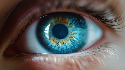 Sticker - Extreme close-up of a blue human eye