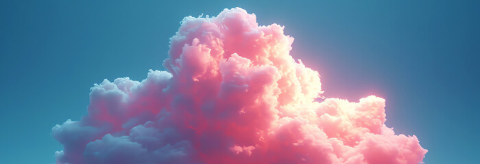 Sticker - pink cloud in the sky, AI generated