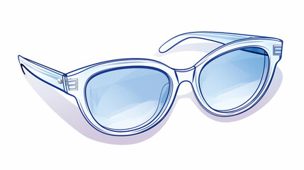 Fashion Sunglasses with Blue Lenses Stylish sunglasses with blue lenses, AI Generated