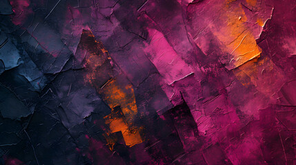 Sticker - Abstract Painting in Purple and Orange Colors