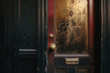 Poster - A close-up view of a door on a building. Perfect for architectural and real estate projects