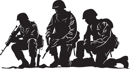 Wall Mural - Battle Brotherhood Soldier Unit Vector Logo Combat Cohesion Military Team Icon