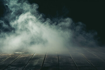 Poster - A dark room filled with billowing smoke. Perfect for adding a mysterious and atmospheric touch to your projects