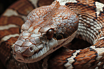 Poster - Close up of a snake's head and neck. Perfect for educational materials or articles about reptiles