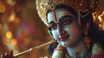 Poster - Close up view of a person holding a flute. Can be used for music-related designs and illustrations