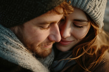 Poster - A close-up shot of a man and a woman
