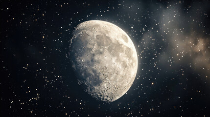 Poster - A picture of the moon shining brightly in the night sky. Perfect for celestial and nighttime-themed designs