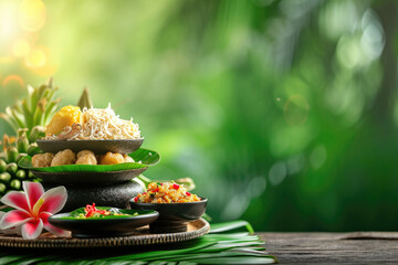 Poster - A picture of a plate of food on a wooden table. Suitable for food blogs, recipe websites, and restaurant menus