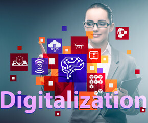 Wall Mural - Digital transformation and digitalization technology concept