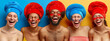 Carnival of Laughter, A Mesmerizing Display of Men Transformed Into Colorful Clown Portraits