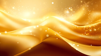 Canvas Print - Golden Whirlpool. Golden Wave Splash. Luxury Elegant Wallpaper