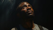 © Gennie Fx - Portray the profound emotions of a man gazing with a somber expression. Generative AI