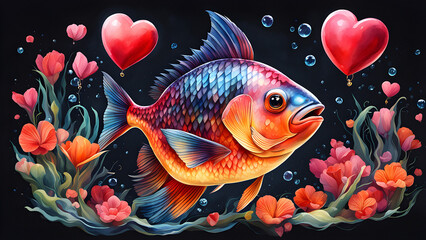 Wall Mural - fish in the aquarium