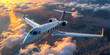 Gulfstream Aerospace luxury business jet during the flight. AI generated image

