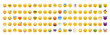 Set of realistic Smiley Emoji. Colorful emoticon set isolated on white background. EPS 10 vector illustration
