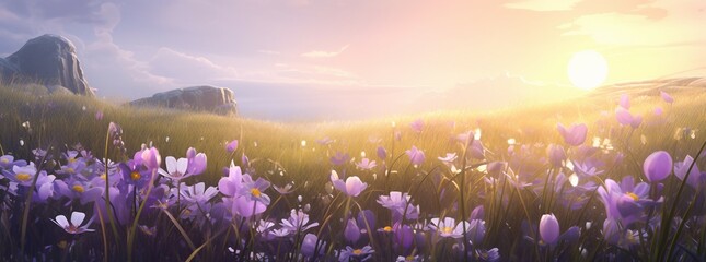 Poster - lavender field in the morning