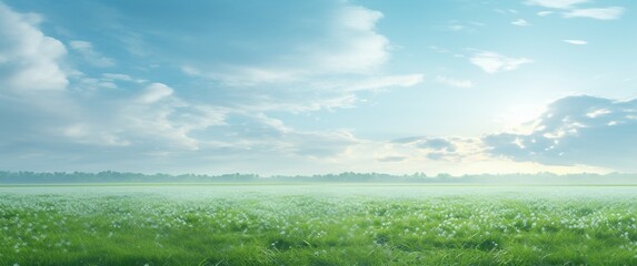 Poster - green grass and blue sky, wallpaper, background