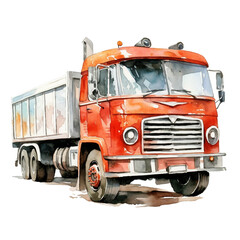 Wall Mural - red truck isolated on white