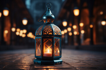 arabic lantern of ramadan celebration background