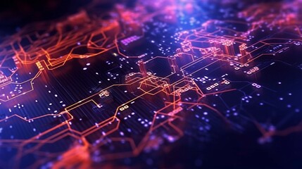Poster - Abstract technology background Ideal for neural network Ai Generative
