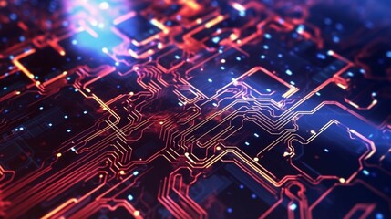 Poster - Abstract technology background Ideal for neural networkAi Generative