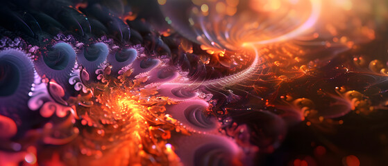 Wall Mural - A blazing inferno of vibrant hues ignites the senses in this mesmerizing fractal masterpiece