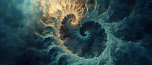 A Mesmerizing Fusion Of Earth And Sky, Captured In A Stunning Screenshot Of A Spiraling Blue And Brown Fractal In Nature