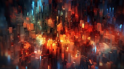 Poster - Abstract digital color background Ai Generative