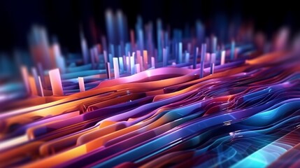 Poster - Abstract digital background featuring dynamic lines Ai Generative