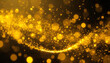 yellow glow particle abstract bokeh background; texture with sparkling glittering particles