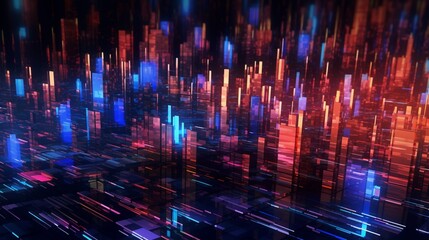 Poster - Abstract digital color background Ai Generative