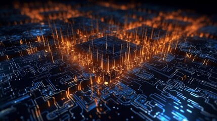 Poster - Abstract technology background Ideal for neural net Ai Generative