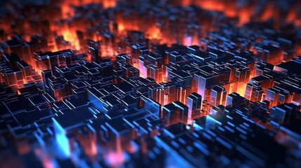 Poster - Abstract technology background Ideal for neural net Ai Generative