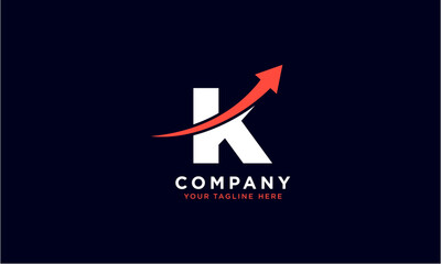 Fototapete - letter K arrow logo concept monogram,logo template designed to make your logo process easy and approachable. All colors and text can be modified. High resolution files included.
