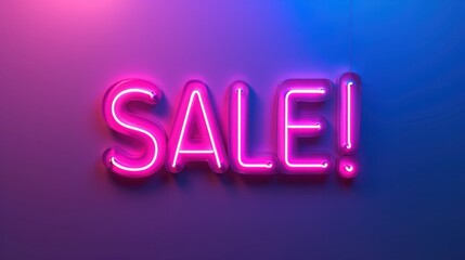 Sticker - A neon sign that says sale in pink and purple, AI